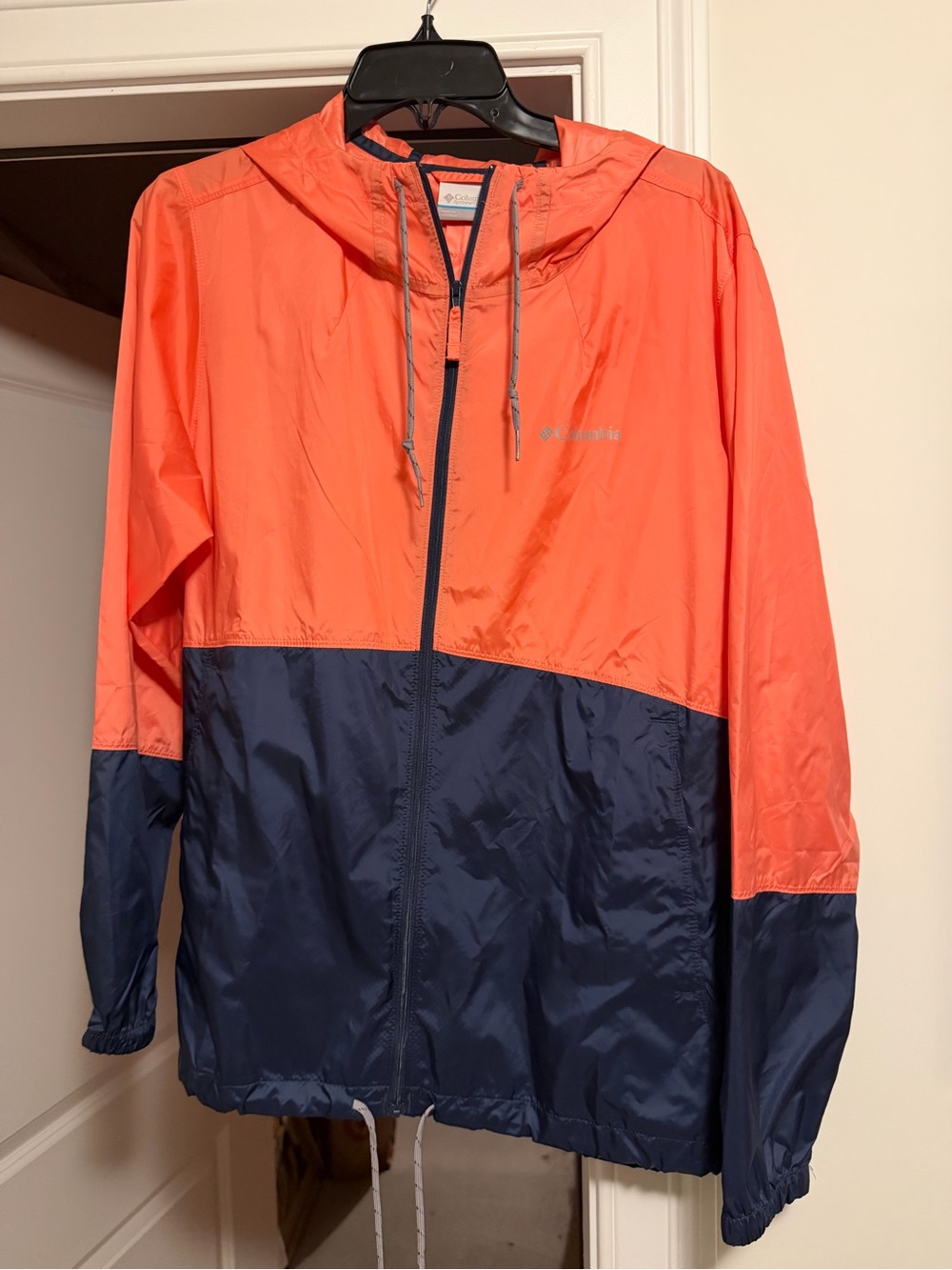 Columbia Men's Colorblock Windbreaker Jacket - Coral & Navy
